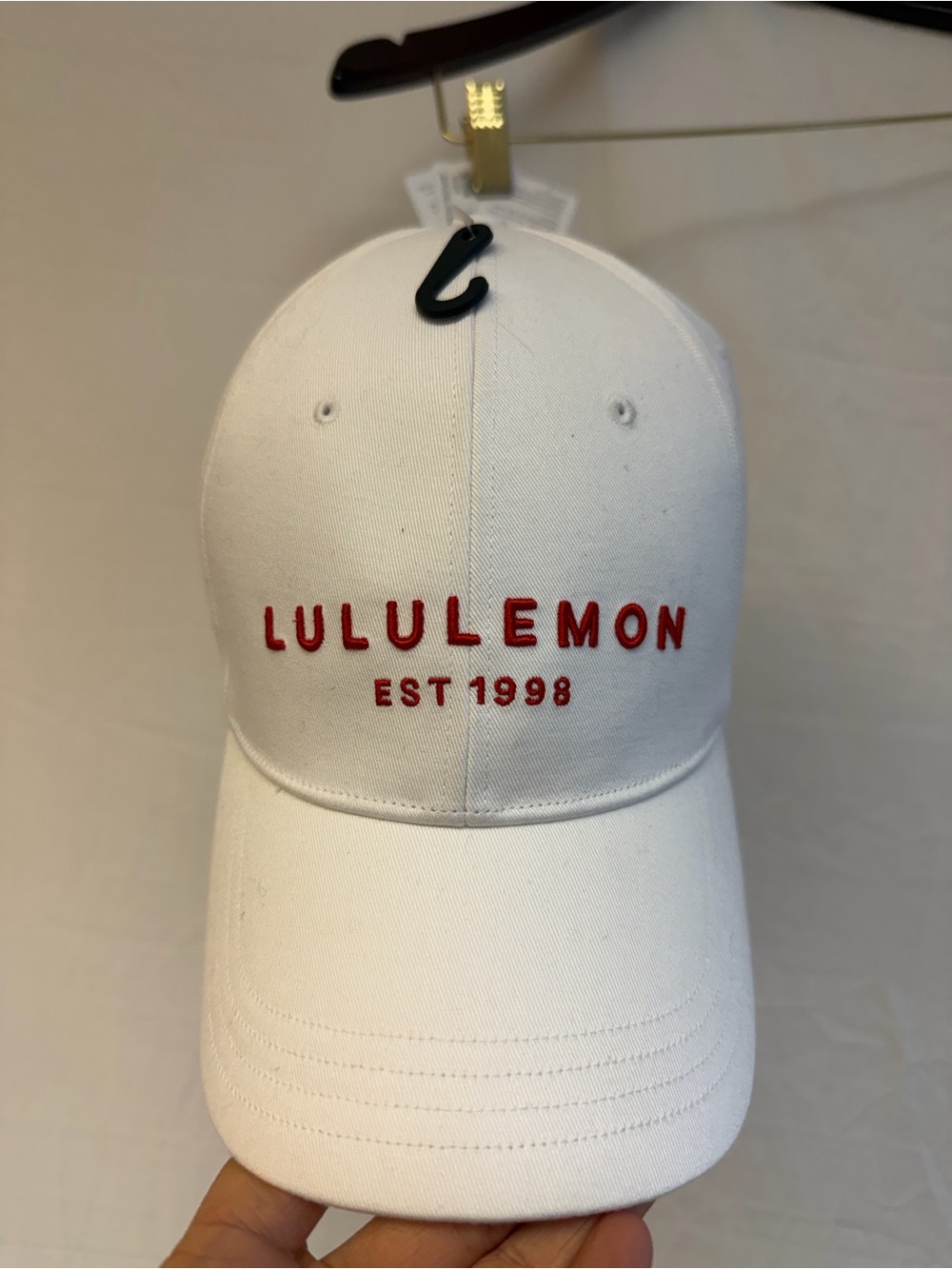 lululemon athletica White Baseball Cap with Red Logo